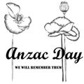 Anzac day 25th of April remembrance on black background
